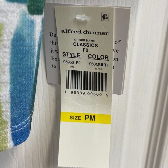 Alfred Dunner Petite PM Colorful Brushstroke Top, 3/4 Sleeve, Asymmetric Hem NWT - Picture 4 of 4